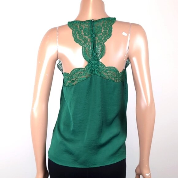 3/$20 H&M Lace Trim Satin Cami Top Racerback Sleeveless Tank Top Silky Sleepwear - Picture 5 of 8